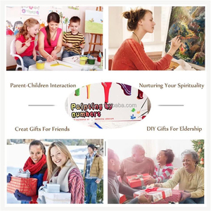 Kit de pintura al óleo Diy por números con siete colores pintura para adultos por números dibujo de <span class=keywords><strong>lienzo</strong></span> con pinceles - Product Image 5