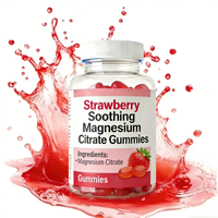 Bonbons Gélifiés Apaisants à la Fraise et au Citrate de Magnésium pour un Sommeil Amélioré en Bouteille – Ingrédients Naturels, Apaisement Musculaire, Extrait de Banane