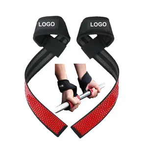 Custom Non Slip Gel Wrist Weight Lifting Straps Pair For Training Bodybuilding Training Gym Deadlift Wrist Straps