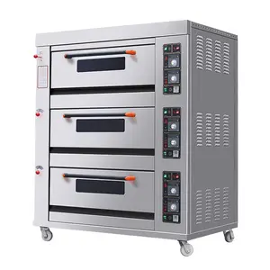 Commercial Bakery 3 Deck Combi Used Pizza Bread Gas Oven Price of Gas Bakery Oven