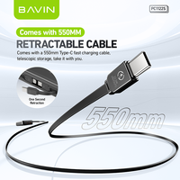 BAVIN vente en gros petite banque d'alimentation câble rétractable PC1122S 10000mah 22.5w charge rapide avec affichage LED