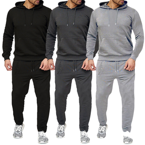 Conjunto Deportivo de 2 Piezas para Hombre con Logotipo Personalizado al por Mayor, Sudadera con Capucha Transpirable, Diseño Liso de Punto Informal para Otoño - Product Image 4