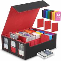 Boîte de rangement pour cartes FX compatible avec Commander Display, boîte de rangement pour cartes avec fenêtres, adaptée aux cartes de jeu Magic et YugiOh