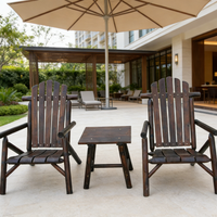 Ensemble de tables de jardin confortables en bois de sapin chinois pour deux personnes, résistant aux UV et aux intempéries, idéal pour les bords de lac et les moments de détente au coucher du soleil – Direct Usine