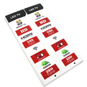 Professional custom LED TV computer static stickers, waterproof polycarbonate lexan used for packaging PET screen labels