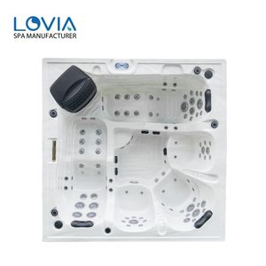 现代5人按摩浴缸室外水疗浴缸巴尔博亚控制方形休闲按摩浴缸，酒店长2米 - Product Image 2