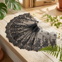 Dentelle en coton et polyester blanche/noire de 22 cm de large, soluble à l'eau, pour rideaux, accessoires de vêtements pour enfants