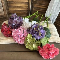Tekstur Film Cetak 3D Bunga Hydrangea Tangkai Tunggal Nuansa Lukisan Minyak Dekorasi Pernikahan Mewah