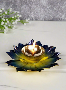 ตะเกียงลอยน้ำรูปดอกบัวทองเหลืองชุบทอง ของตกแต่งบ้าน - Product Image 2