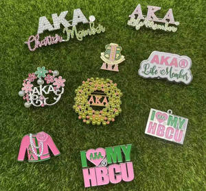 Spilla Personalizzata Retrò Anticata con Iniziale, Placcata Oro, con Strass e Smalto, <span class=keywords><strong>per</strong></span> Regali di Matrimonio, Confraternite e Sororità Sigma - Product Image 1