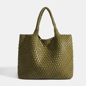 Nuevo Producto, Bolso de Mano de PU Estilo Japonés <span class=keywords><strong>con</strong></span> Patrón Geométrico Grande y Cierre Abierto para Mujer, Bolsos Hechos a Mano - Product Image 2