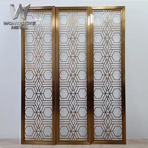 Divisor de Habitaciones de Metal con Corte Láser Dorado, Diseño Personalizado, Biombo Decorativo de Acero Inoxidable 304 para Clínica u Hotel - Product Image 6