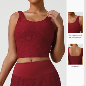 Nuis Mujer Sexy Encaje Sin mangas Deportes Otoño Nuevo Entrenamiento de baile Fitness Camisola Transpirable Característica - Product Image 4