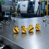 Pan Head Machine Screw Copper Brass Material Plain Finish Slotted Drive Right Hand Thread Fillister Head Screw