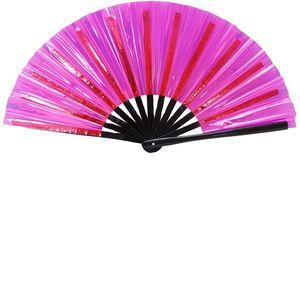 Abanico Plegable Grande de PVC de 13 Pulgadas en Colores Personalizados para Eventos - Product Image 1