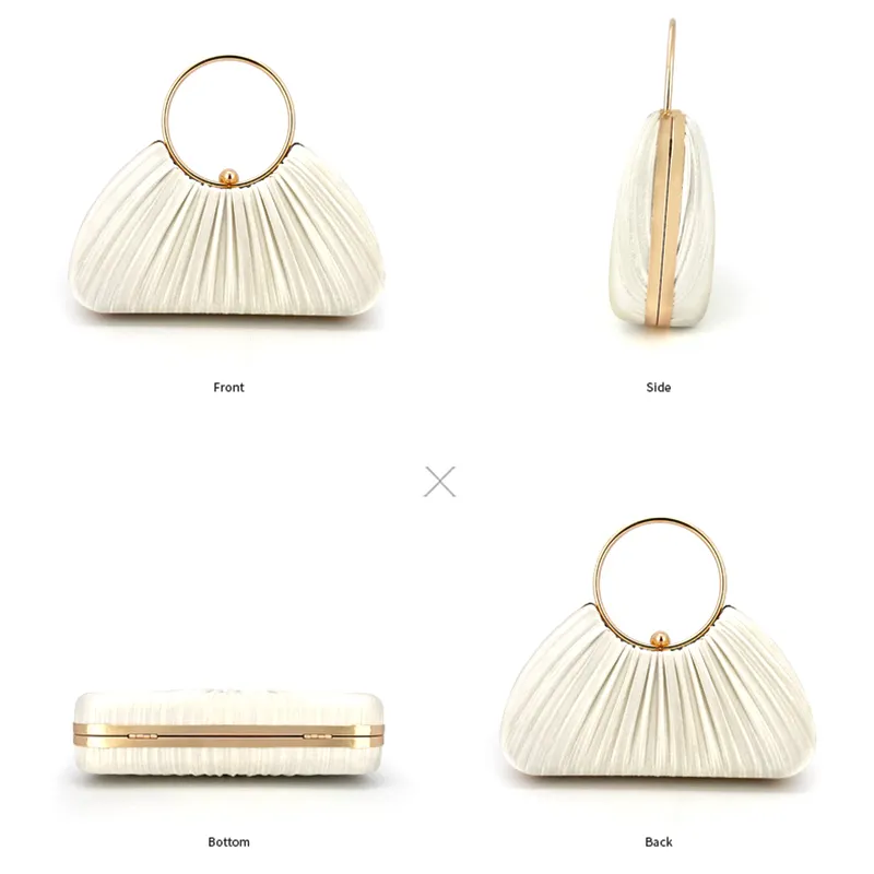 2024 moda tasarımcısı tasarımlar yeni çok yönlü pilili el çantası lüks saten cüzdan akşam çanta