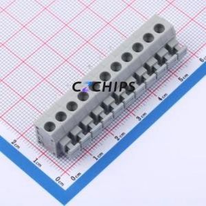 MX235-5.0-11P-GY01-Cu-A Spring Terminal Block Through hole Component (THT),P=5mm Connector 1x11P 5mm Gray Through Hole - Product Image 1