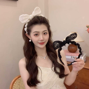 2026 Hot Selling Popular Sweet Design Black <b>White</b> <b>Lace</b> Bowknot Shaped Hairband Temperamental Women's Hairbands Fashion Headwear - Product Image 1