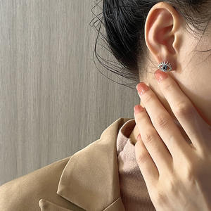 Pendientes de ojo de circonia azul para mujer, joyería de moda, novedad, 925 - Product Image 3