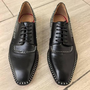 2026 <b>Men</b> Black Studded Oxford <b>Dress</b> Shoes Designer Inspired Lace-Up Formal Business Shoes Red Sole Wedding Footwear - Product Image 2
