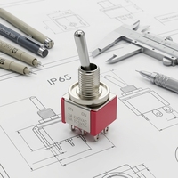 Interrupteur à bascule étanche IP65 de qualité industrielle, DPDT ON-ON 5A 125VAC, interrupteur métallique pour remplacement APEM