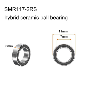 Roulements de <span class=keywords><strong>moulinet</strong></span> de pêche haute vitesse SMR117 11x7x3 mm ABEC-7 en acier inoxydable hybride céramique, compatibles avec <span class=keywords><strong>Shimano</strong></span> - Product Image 2