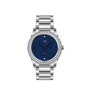 Montre de luxe Verve Edge 36 mm, cadran rond, mouvement à quartz analogique, accent diamant, bracelet élégant unisexe - Product Image 4