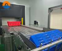 Automatische roestvrijstalen hogedruk kratwasmachine slachthuis voedsel groente fruit fabriek plastic manden reinigingsmachine