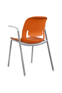 เก้าอี้ฝึกในโรงเรียนกรอบเหล็กดีไซน์ทันสมัยมีที่วางแขนพลาสติก PP ทนทานสำหรับใช้ในบ้านสำนักงาน - Product Image 4