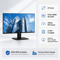 Monitor Gaming 27 Inci 5K UHD IPS Layar 5120x2880 165Hz Refresh Rate Tinggi DP HDMI Produsen OEM ODM