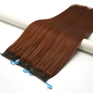 ランシュン高品質バージンレミークロシェ人毛エクステンション編み込みヘアツインズ二本紐接続フェザーラインヘア - Product Image 3