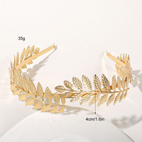 LRTOU Vente en gros d'accessoires pour cheveux de mode pour femmes Bandeau simple feuille métallique Bandeau pour cheveux en alliage d'or Papillon pour mariée Bandeau pour femmes