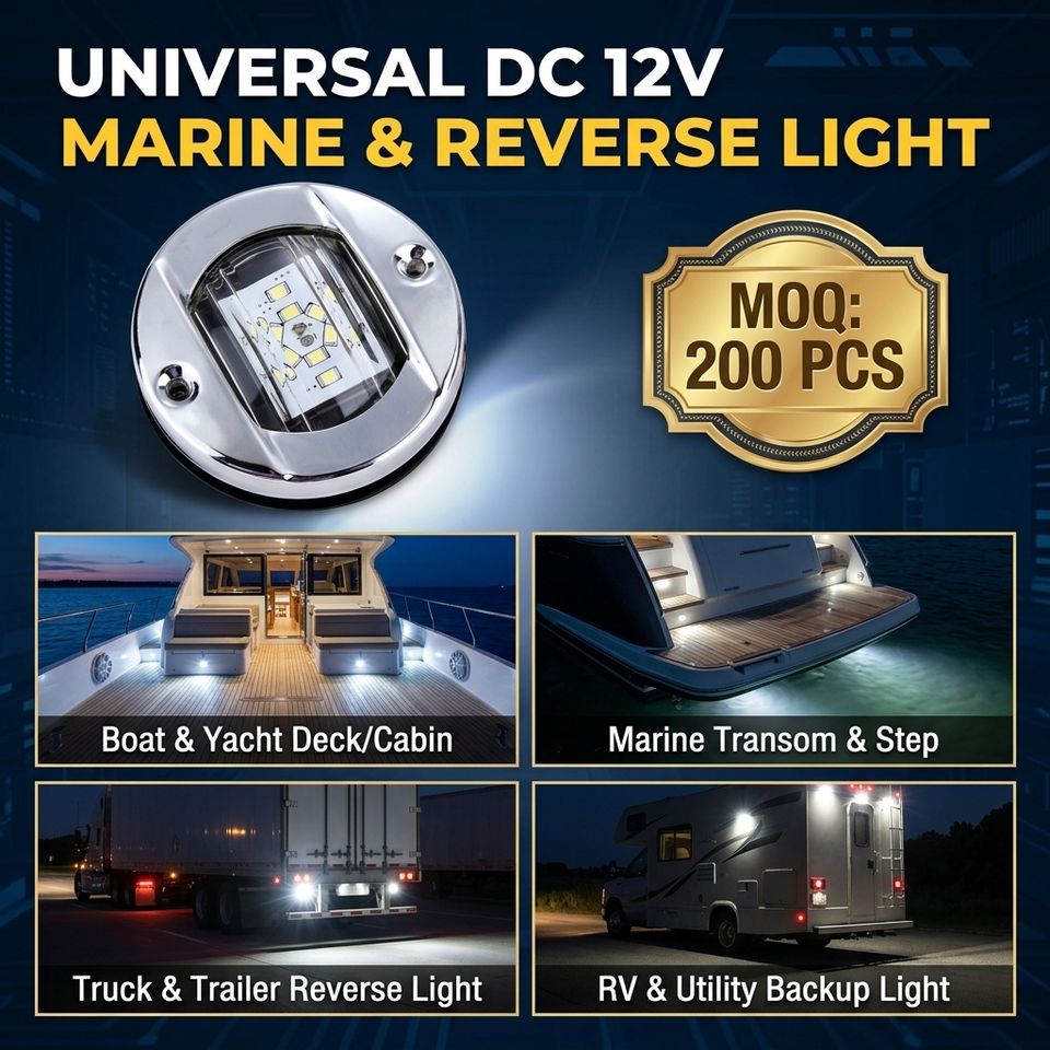 12V 12 LED Cabin Light IP67 Waterproof 304 Stainless Steel Aisle ...