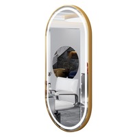 Miroir mural simple face minimaliste avec éclairage pour salon de coiffure et barbier