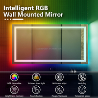Miroir personnalisable avec lumière LED Couleur de la lumière LED Miroir intelligent Fonction de mémoire Paramètres d'éclairage personnalisés