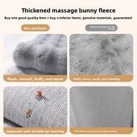 Tapis Bulle Simple Couleur Unie en Fausse Fourrure de Lapin pour Salon, Couverture de Canapé et Table Basse, Coussin Pliable Antidérapant pour Chevet et Fenêtre en Baie