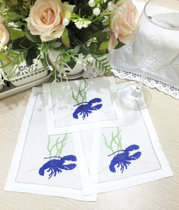 Juego de Servilletas de Algodón Blancas Personalizadas para Cocina, con Bordado de Lujo, Estilo Moderno Hecho a Mano para Bodas - Product Image 5