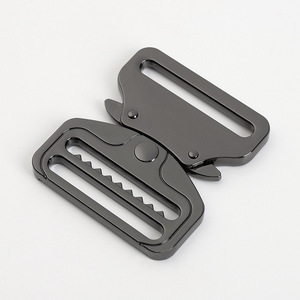 Hebilla de liberación lateral de aleación de zinc negra, duradera, para bolsos, mochilas, accesorios tácticos. - Product Image 1