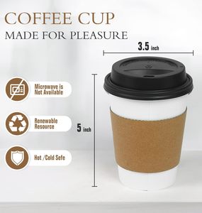 Fundas de Papel Kraft de Pared Simple con Logotipo Personalizado, Reciclables, para Bebidas Calientes y Frías - Product Image 3