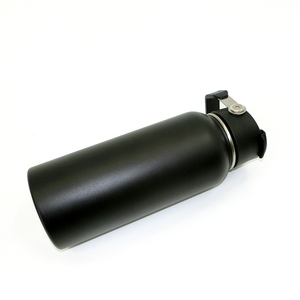Bouteille d'eau isotherme en acier inoxydable noir de 32 oz avec couvercle rabattable breveté, poignée réglable en acier inoxydable, thermos anti-fuite - Product Image 2