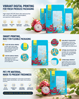 Sac personnalisé de qualité alimentaire à impression numérique, scellé sur trois côtés, reproduction couleur dégradée qualité photo, données variables en rouleau, alimentation un sac à la fois