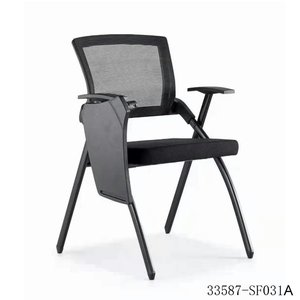 <b>Black</b> Mesh Training <b>Chair</b> with Writing Tablet and Armrest Steel Legs School <b>Office</b> <b>Chair</b> 33587-SF031A - Product Image 1