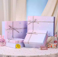 Boîte rigide en papier enduit motif ciel étoilé dégradé |   Matériaux recyclés |   Design de luxe |   Boîte à cadeaux de qualité supérieure |   Impression à quatre couleurs avec paillettes