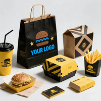 Emballage personnalisé pour frites à emporter, conteneur pour frites, conteneur pour restauration rapide, conteneur pour poulet frit, conteneur pour nuggets, conteneur pour popcorn, ensemble de boîtes