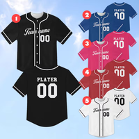 Jersey Baseball Custom Jahitan Khusus Kaos Baseball Personalisasi Seragam Olahraga untuk Remaja Jersey Baseball Hitam