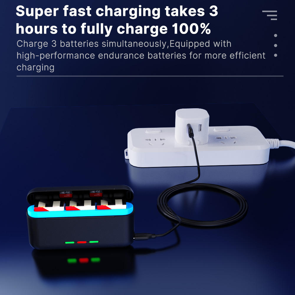 Hongdak Charging Battery for GoPro Hero 13 Battery 3 Ways Fast Charger Box TF Card Storage for GoPro 13 Accessories