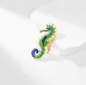 Unisex stile marino retrò spilla creativa corpetto accessorio di moda distintivo per feste Design unico ippocampo - Product Image 4