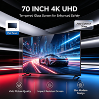 Televisi LED LCD Layar Datar 70 Inci Menpad, Kaca Tempered 4K UHD, Smart Android 15 TVS