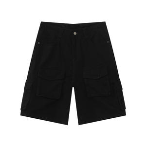 Pantaloncini Cargo in Denim di Cotone Personalizzati con Tasche Multiple, Pantaloni <span class=keywords><strong>Corti</strong></span> Casual Larghi per Uomo - Product Image 5