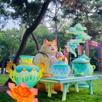 Lanterne LED personnalisée grand format sur le thème du chat, étanche, pour festivals, Ramadan, rentrée scolaire, extérieur, jardin, sculpture lumineuse, événements, parcs